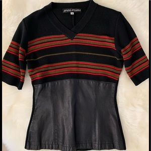 Amaya Arzuaga knit and leather top